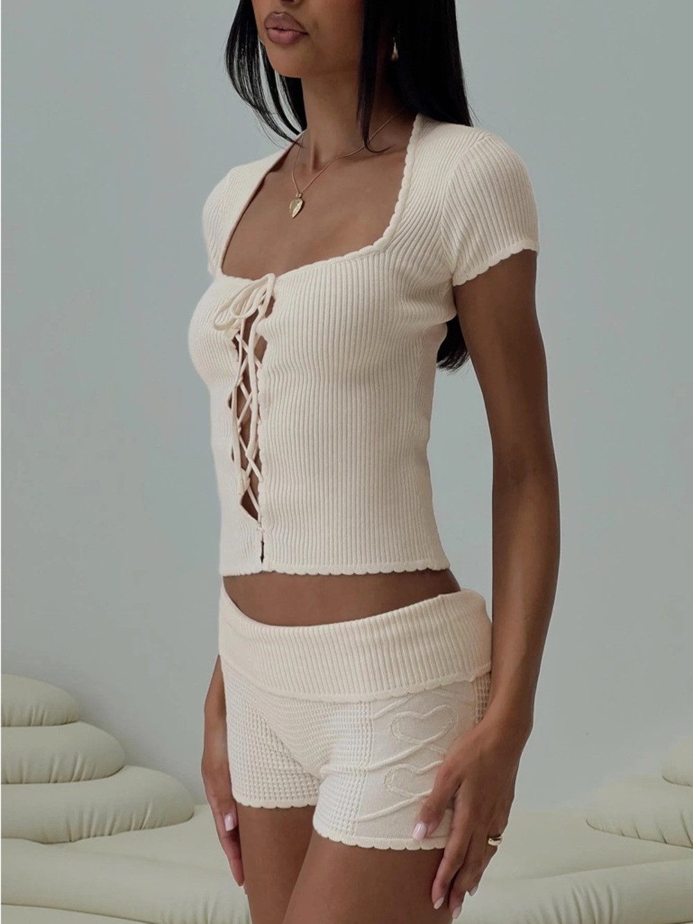 NWT Princess Polly cream knit set size L